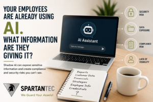 Shadow AI risks from employees using unapproved AI tools to share customer data, financial information, documents, credentials, and other sensitive business information